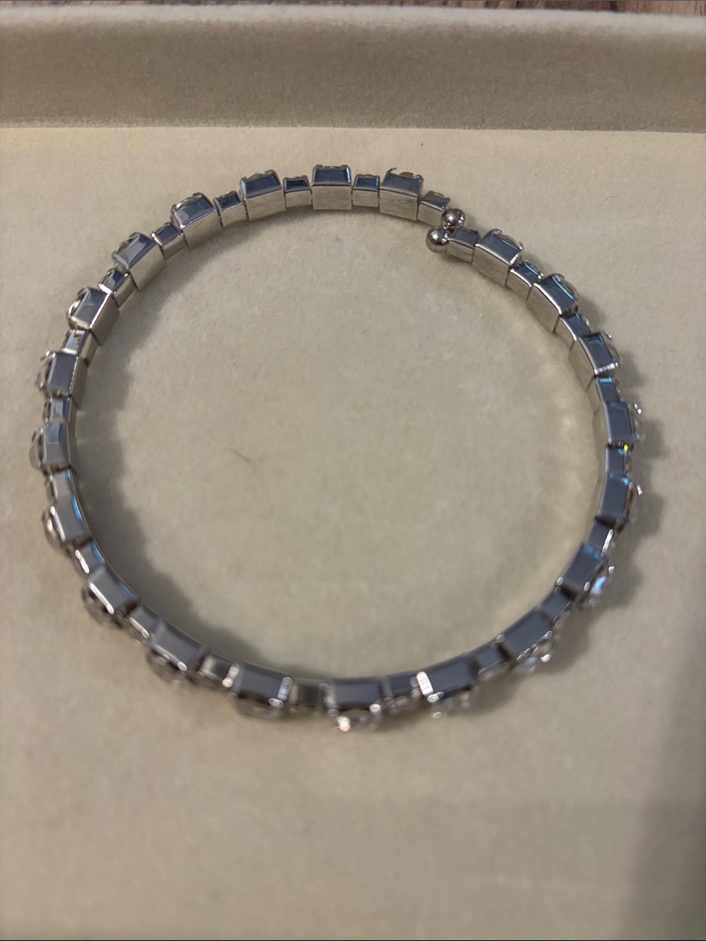 Silver Rhinestone Stretchy Bracelet - Picture 2 of 4